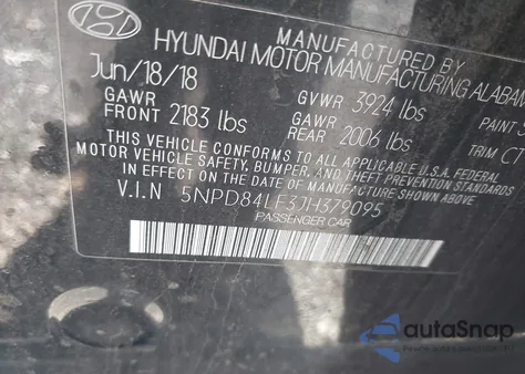 2018 Hyundai Elantra Value Edition из США, поврежденный, VIN 5NPD84LF3JH379095